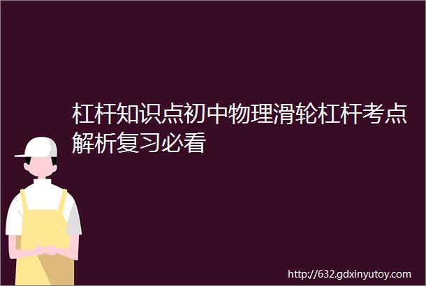 杠杆知识点初中物理滑轮杠杆考点解析复习必看