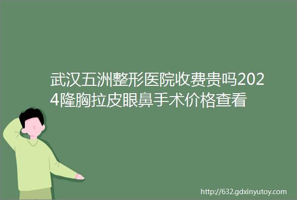 武汉五洲整形医院收费贵吗2024隆胸拉皮眼鼻手术价格查看